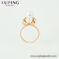 15458 xuping 18k bañado en oro moda funky imitación elegante perla anillo para damas